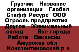 Грузчик › Название организации ­ Глобал Стафф Ресурс, ООО › Отрасль предприятия ­ Другое › Минимальный оклад ­ 1 - Все города Работа » Вакансии   . Амурская обл.,Константиновский р-н